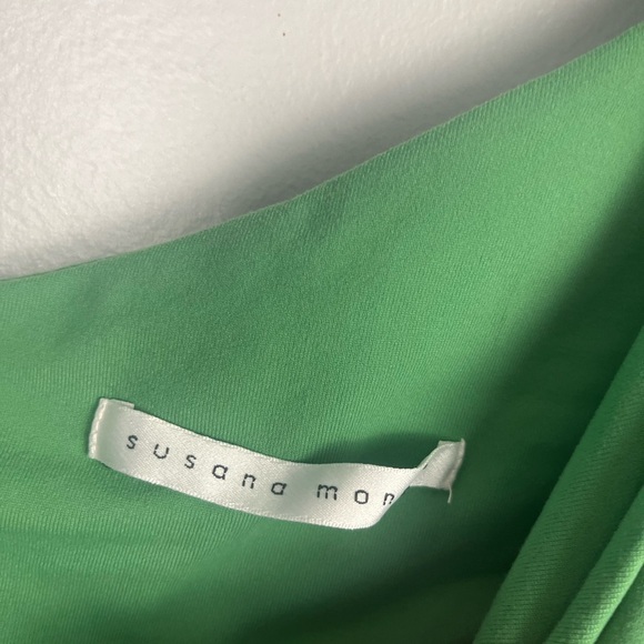 Susana Monaco One Shoulder Ruffle Bodycon Knee Length Dress Green Women’s S - Picture 4 of 5